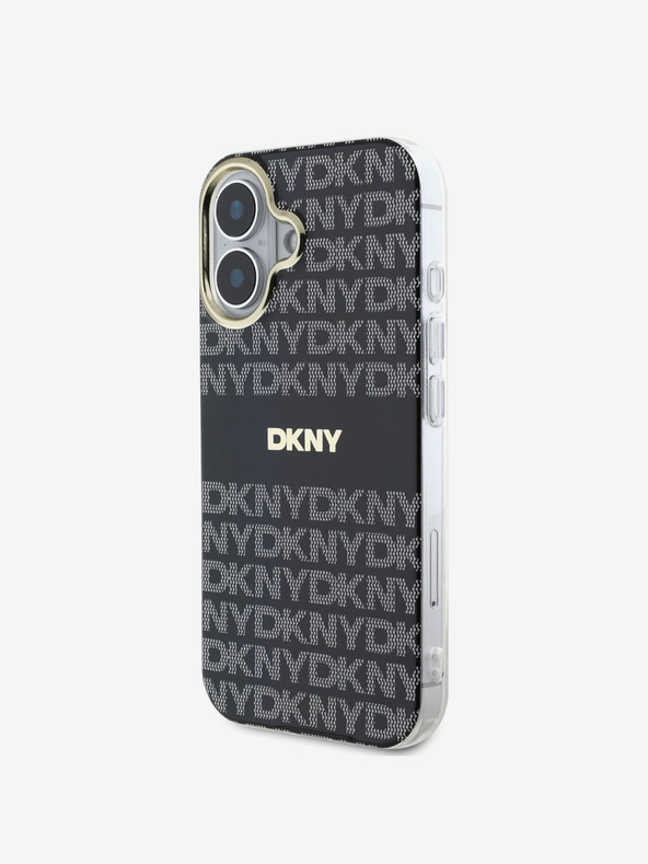 DKNY DKNY PC/TPU zadný kryt Magsafe s opakovaným vzorom Tonal Stripe pre iPhone 16 čierny