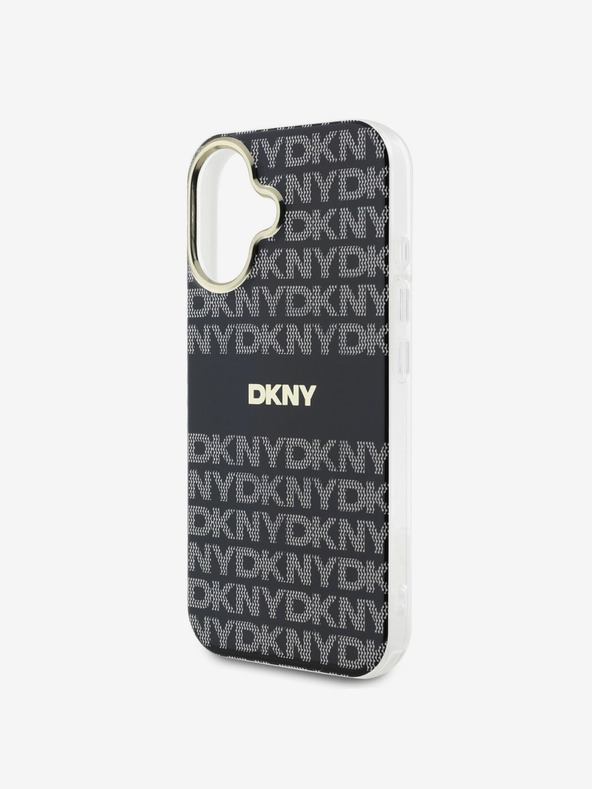 DKNY DKNY PC/TPU zadný kryt Magsafe s opakovaným vzorom Tonal Stripe pre iPhone 16 čierny