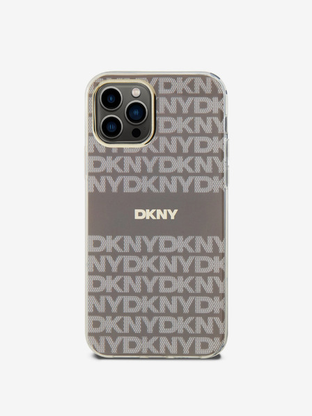 DKNY Zadný kryt PC/TPU Repeat Pattern Tonal Stripe Magsafe pre iPhone 12/12 Pro Beige DKNY