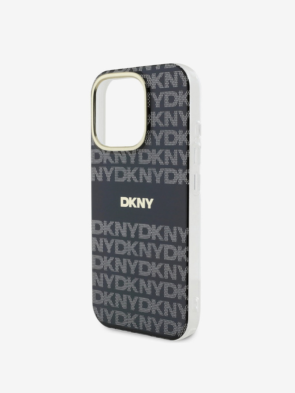 DKNY DKNY PC/TPU opakovaný vzor Tonal Stripe Magsafe zadný kryt pre iPhone 16 Pro čierny
