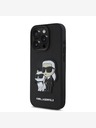 Karl Lagerfeld Zadný kryt Karl Lagerfeld PU Saffiano Karl and Choupette pre iPhone 15 Pro Black