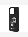 Karl Lagerfeld Zadný kryt Karl Lagerfeld PU Saffiano Karl and Choupette pre iPhone 15 Pro Black