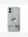 Karl Lagerfeld Karl Lagerfeld Tekuté trblietky Karl and Choupette Heads MagSafe zadný kryt pre iPhone 16 priehľadný