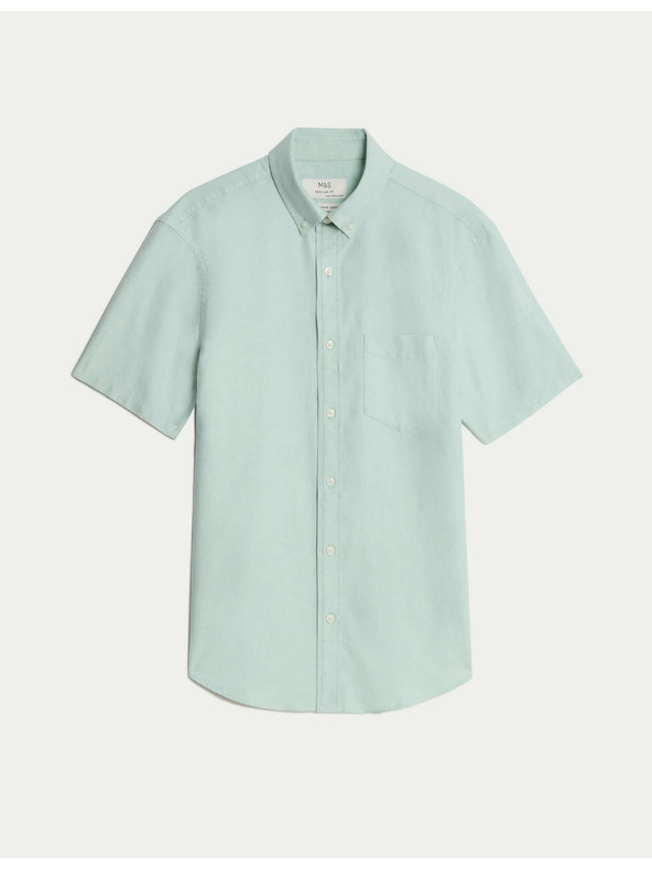 Marks & Spencer Oxfordská košeľa z čistej bavlny The Ultimate Marks & Spencer zelená