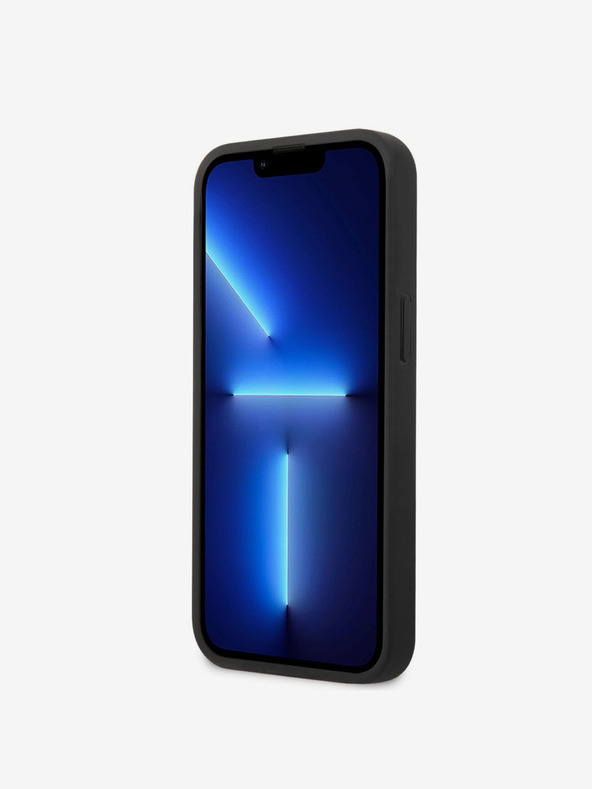 Guess PU 4G Metal Logo Zadní Kryt pro iPhone 14 Grey Obal na telefón