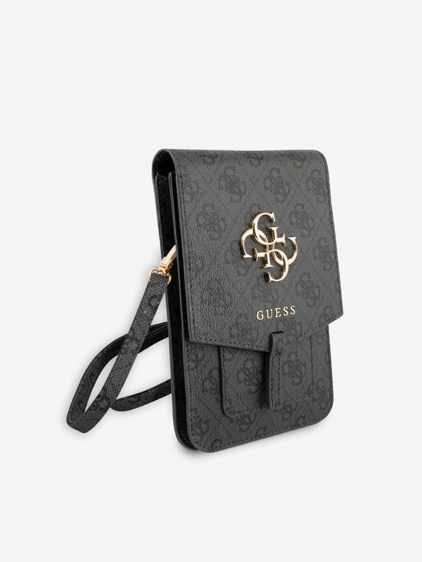 Guess PU 4G Metal Logo Taška na Telefon Grey Obal na telefón
