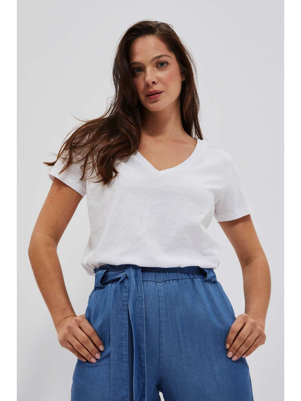 Moodo Biele dámske tričko Moodo