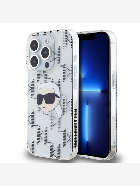 Karl Lagerfeld Karl Lagerfeld IML galvanizovaný zadný kryt Karl Head pre iPhone 15 Pro Max priehľadný