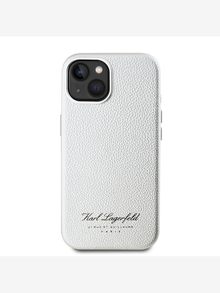 Karl Lagerfeld Grained PU Hotel RSG zadný kryt pre iPhone 15 sivý Karl Lagerfeld