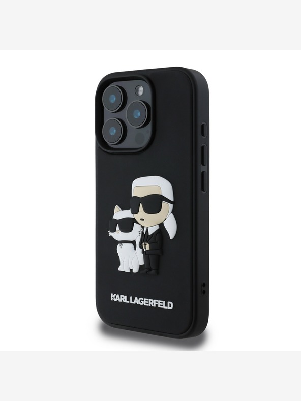 Karl Lagerfeld Karl Lagerfeld PU Saffiano Karl and Choupette Zadný kryt pre iPhone 16 Pro Max čierny
