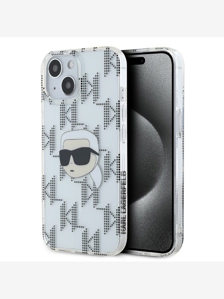 Karl Lagerfeld Karl Lagerfeld IML galvanizovaný zadný kryt Karl Head pre iPhone 15 transparentný