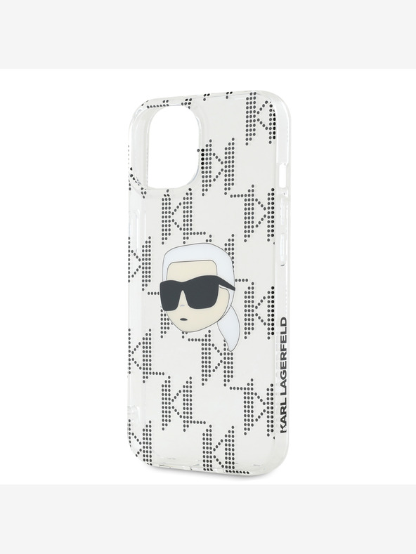 Karl Lagerfeld Karl Lagerfeld IML galvanizovaný zadný kryt Karl Head pre iPhone 15 transparentný