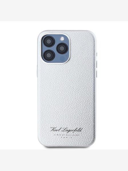 Karl Lagerfeld Grained PU Hotel RSG zadný kryt pre iPhone 15 Pro Max Grey Karl Lagerfeld