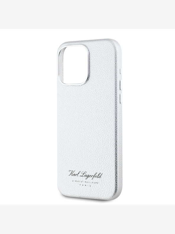 Karl Lagerfeld Grained PU Hotel RSG zadný kryt pre iPhone 15 Pro Max Grey Karl Lagerfeld