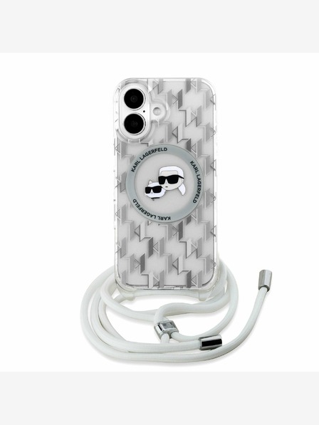 Karl Lagerfeld Karl Lagerfeld IML Monogram Crossbody K&CH Heads MagSafe zadný kryt pre iPhone 16 transparentný