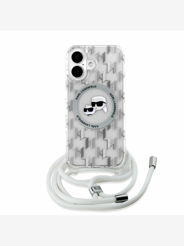Karl Lagerfeld Karl Lagerfeld IML Monogram Crossbody K&CH Heads MagSafe zadný kryt pre iPhone 16 transparentný