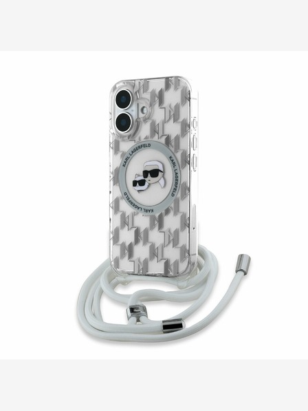 Karl Lagerfeld Karl Lagerfeld IML Monogram Crossbody K&CH Heads MagSafe zadný kryt pre iPhone 16 transparentný