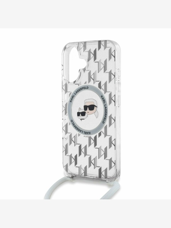 Karl Lagerfeld Karl Lagerfeld IML Monogram Crossbody K&CH Heads MagSafe zadný kryt pre iPhone 16 transparentný