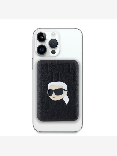 Karl Lagerfeld Powerbanka Karl Lagerfeld MagSafe 5000mAh čierna s reliéfom Karl Head