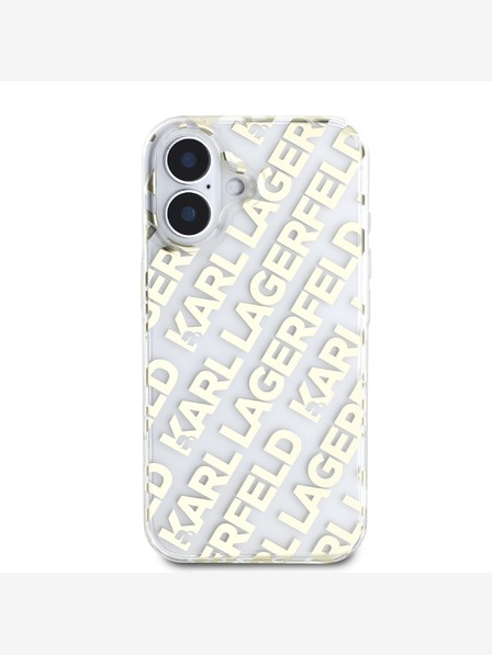 Karl Lagerfeld Karl Lagerfeld IML Galvanizované opakované logo Zadný kryt pre iPhone 16 zlatý