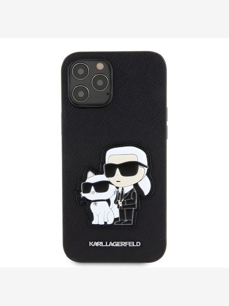 Karl Lagerfeld Karl Lagerfeld PU Saffiano Karl and Choupette Zadný kryt pre iPhone 12/12 Pro čierny