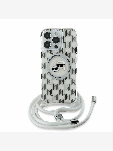 Karl Lagerfeld Karl Lagerfeld IML Monogram Crossbody K&CH Heads MagSafe Zadný kryt pre iPhone 16 Pro Max Transparent