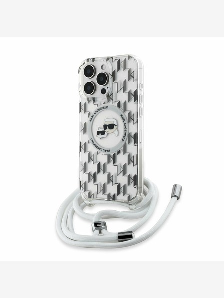 Karl Lagerfeld Karl Lagerfeld IML Monogram Crossbody K&CH Heads MagSafe Zadný kryt pre iPhone 16 Pro Max Transparent