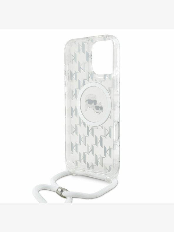 Karl Lagerfeld Karl Lagerfeld IML Monogram Crossbody K&CH Heads MagSafe Zadný kryt pre iPhone 16 Pro Max Transparent