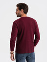 Ombre Clothing Vínové pánske základné tričko s vreckom Ombre Clothing