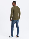 Ombre Clothing Khaki pánske základné tričko s vreckom Ombre Clothing