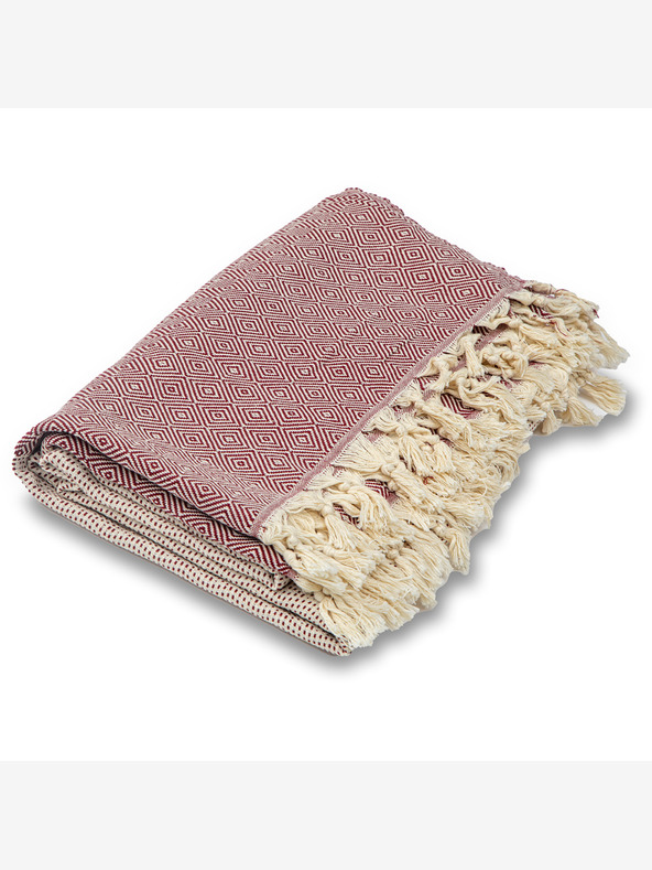 Balkanova Bavlnený prehoz Nefes III - čerešňovo-červený