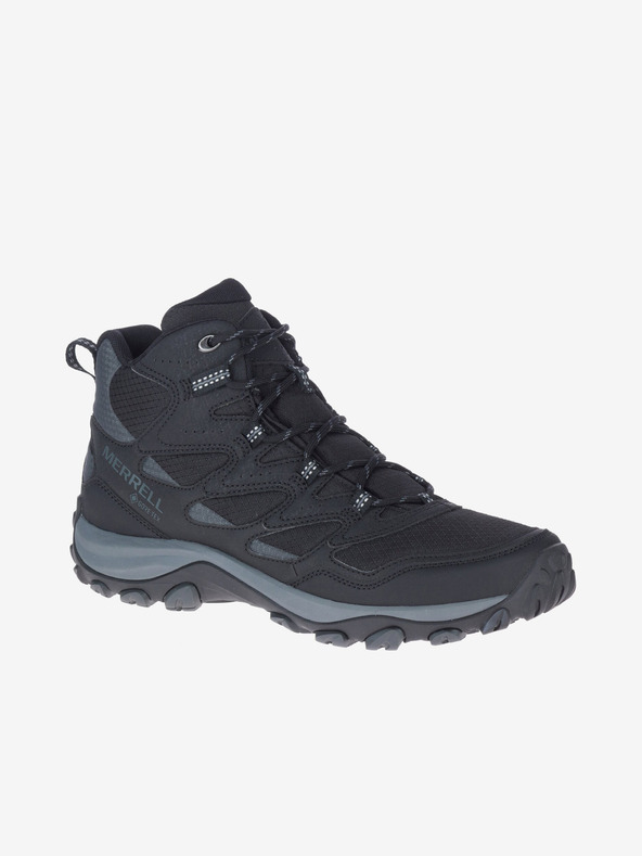 Merrell Čierne pánske outdoorové členkové tenisky MERRELL West Rim Sport Mid GTX