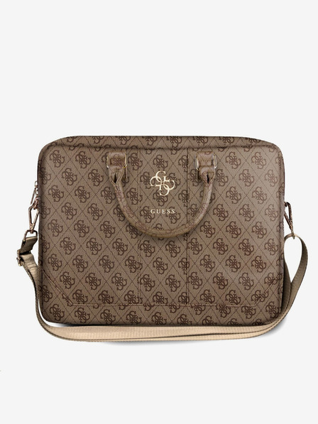Guess Guess PU 4G Metal Logo taška na notebook 15/16 Brown"