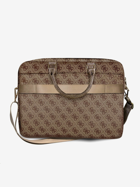 Guess Guess PU 4G Metal Logo taška na notebook 15/16 Brown"