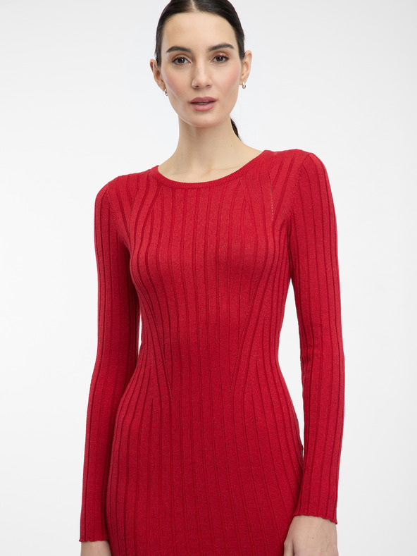 Orsay Červené dámske midi šaty ORSAY