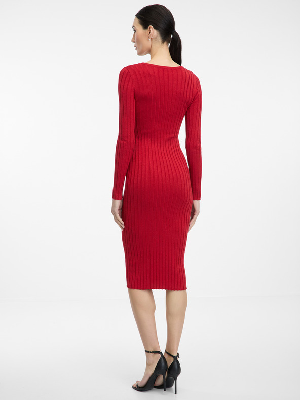 Orsay Červené dámske midi šaty ORSAY