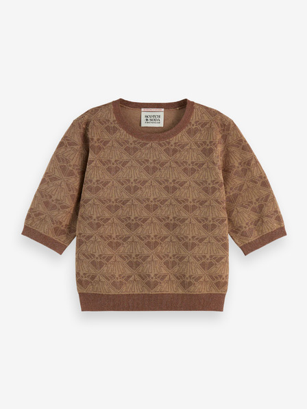 Scotch & Soda Hnedý dámsky vzorovaný sveter Scotch & Soda