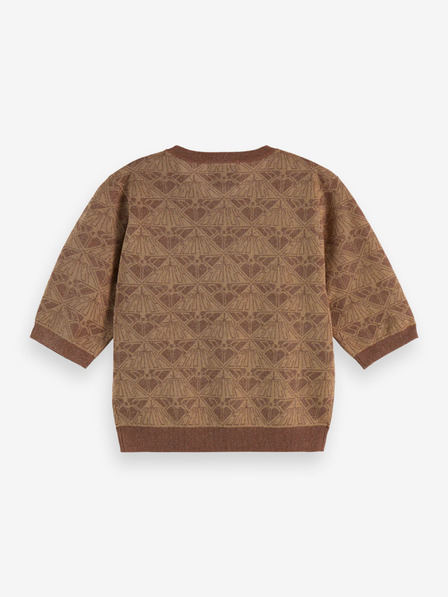 Scotch & Soda Hnedý dámsky vzorovaný sveter Scotch & Soda