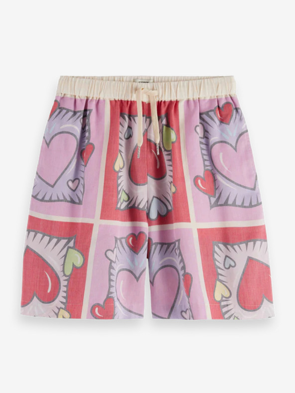 Scotch & Soda Ružové a červené dámske vzorované šortky Scotch & Soda