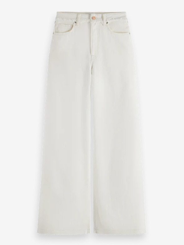 Scotch & Soda Biele dámske džínsy so širokými nohavicami Scotch & Soda