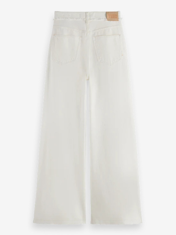 Scotch & Soda Biele dámske džínsy so širokými nohavicami Scotch & Soda