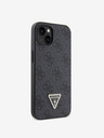 Guess Guess PU 4G štrasový zadný kryt s kovovým logom pre iPhone 15 čierny