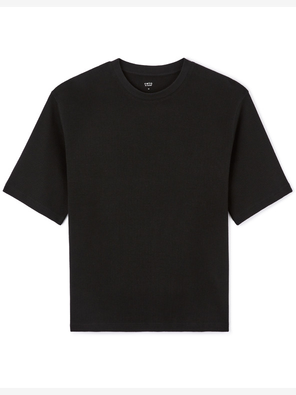 Celio Čierne pánske tričko Celio Lemiwaff