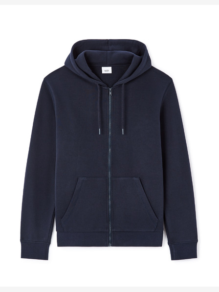 Celio Tmavomodrá pánska mikina na zips s kapucňou Celio Fethree