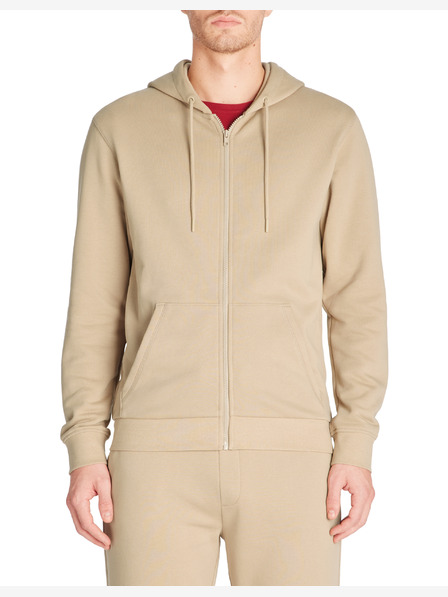 Celio Béžová pánska mikina na zips Celio Fethree