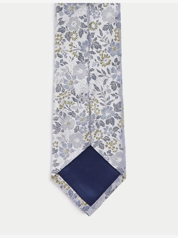 Marks & Spencer Kvetinová kravata zo 100 % hodvábu Marks & Spencer modrá