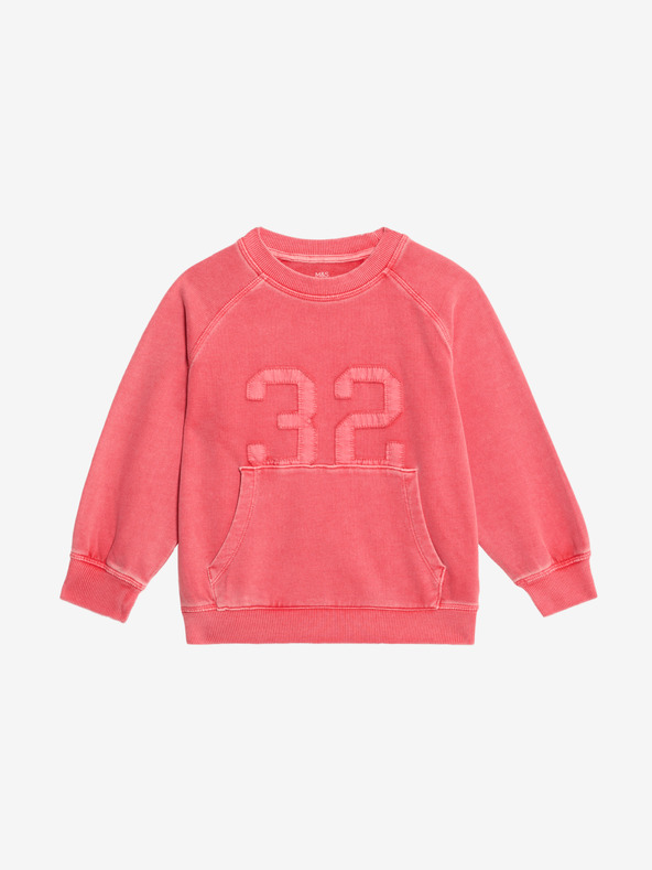 Marks & Spencer Mikina z čistej bavlny s nápisom "32" (2-8 rokov) Marks & Spencer červená