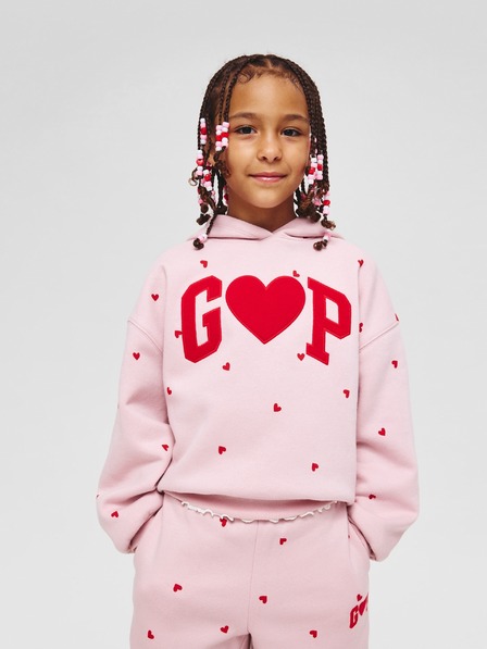GAP Detská mikina s logom a fleece GAP