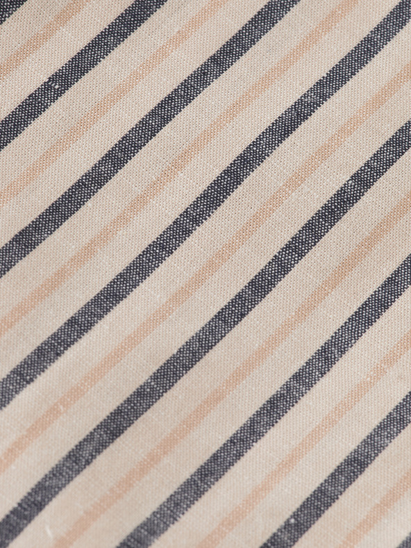 Scotch & Soda Béžové pánske pruhované nohavice s plátnom Scotch & Soda