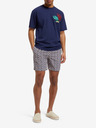 Scotch & Soda Modré a béžové pánske vzorované plavky Scotch & Soda